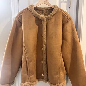 Abercrombie & Fitch NWT Camel Faux Shearling Coat